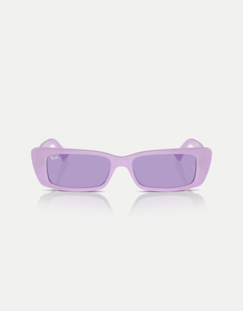 Ray-Ban Teru  rectangle sunglasses with violet lens in lilac - view 1