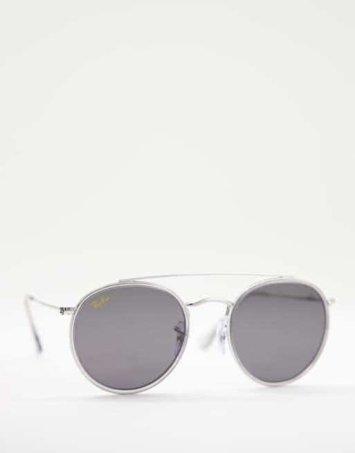 Ray ban round hot sale double bridge silver