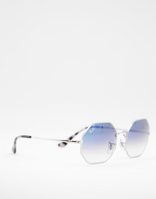 Ray Ban unisex octagon sunglasses in silver 0RB1972 SILVER