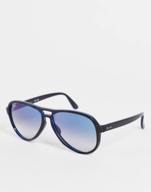 Ray-Ban Vagabond 70's Aviator sunglasses In Black Blue | ASOS