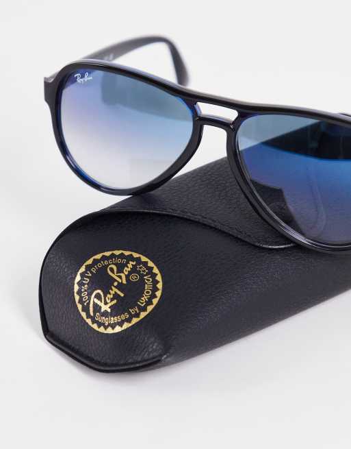 Ray-Ban Vagabond 70's Aviator sunglasses In Black Blue | ASOS