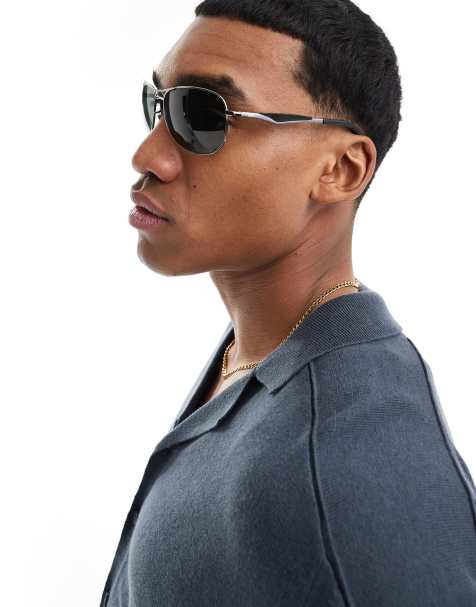Ray-Ban - Vierkante metalen zonnebril in zwart - view 1