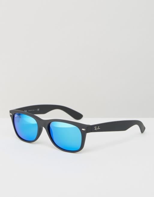 Ray-Ban – Wayfarer 0RB2132 – Okulary przeciwsłoneczne z lustrzanymi niebieskimi soczewkami