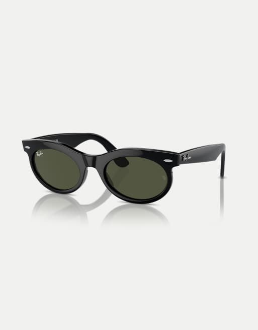 Ray-Ban - Wayfarer - Lunettes de soleil ovales à verres verts - Noir, 3 de 3