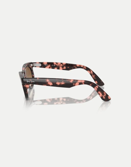 Ray-Ban - Wayfarer - Occhiali da sole ovali rosa Havana con lenti marroni, 3 di 3