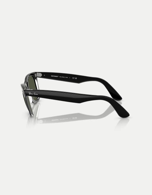 Ray-Ban - Wayfarer - Occhiali da sole squadrati neri con lenti verdi, 3 di 3