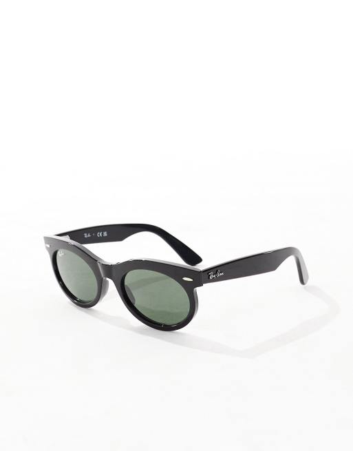 Ray-Ban wayfarer oval sunglasses in black, 4 of 4