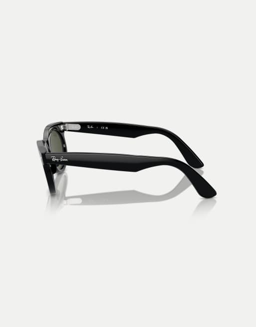 Ray-Ban – Wayfarer – Ovale Sonnenbrille in Schwarz mit grünen Gläsern, 4 von 4