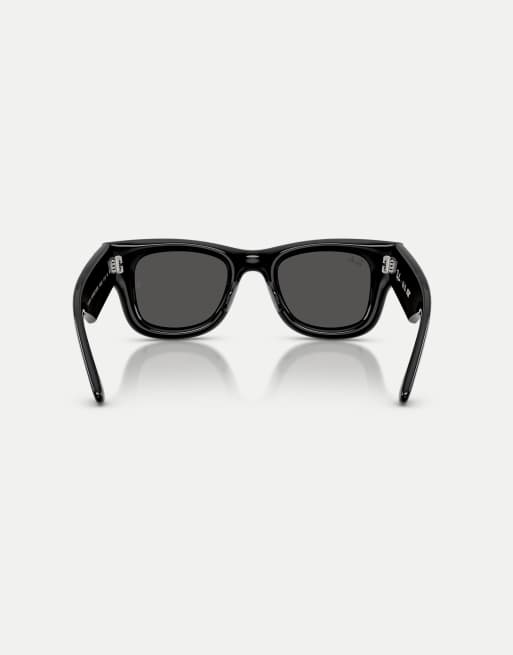Ray-Ban - Wayfarer Puffer Crystal Edition - Lunettes de soleil carrées à verres noirs et strass - Noir, 2 de 4