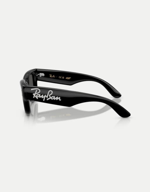 Ray-Ban Wayfarer puffer crystal edition&nbsp; square sunglasses with black lens in black & strass, 3 of 3