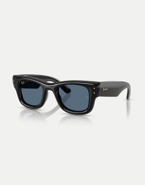 Ray-Ban - Wayfarer Puffer - Lunettes de soleil carrées à verres bleus - Noir - view 1