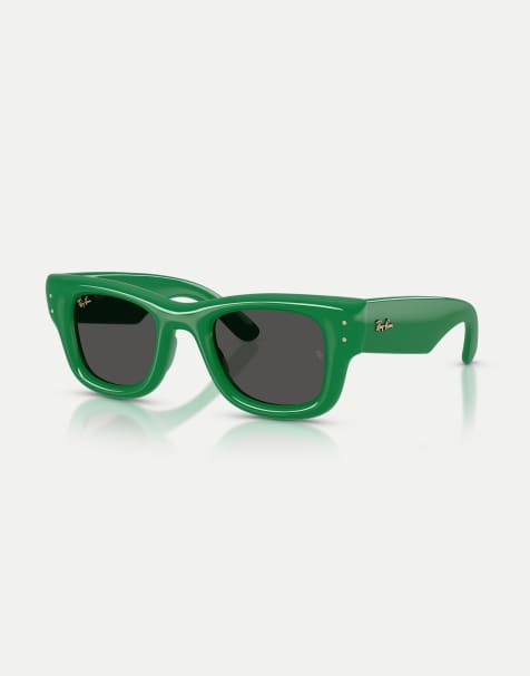 Ray-Ban - Wayfarer Puffer - Lunettes de soleil carrées à verres noirs - Vert - view 1