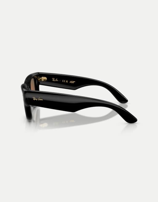 Ray-Ban - Wayfarer Puffer - Lunettes de soleil carrées à verres orange effet miroir - Noir, 3 de 3