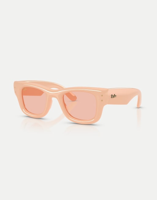 Ray-Ban - Wayfarer Puffer - Lunettes de soleil carrées à verres roses - Nude uni, 2 de 4