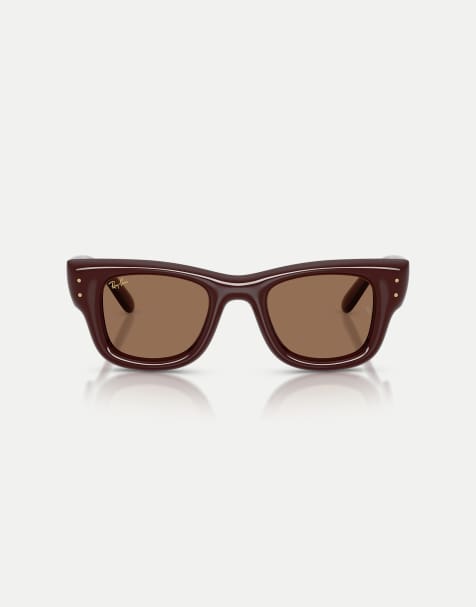 Ray-Ban - Wayfarer Puffer - Occhiali da sole squadrati marrone scuro con lenti marroni - view 1