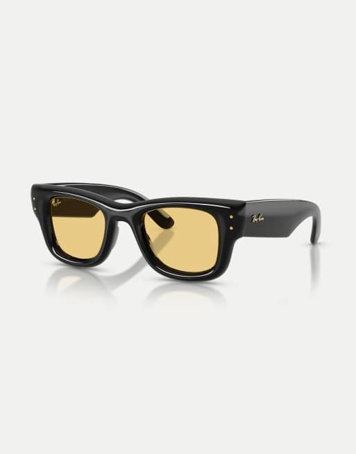 Ray-Ban - Wayfarer Puffer - Occhiali da sole squadrati neri con lenti gialle, 2 di 4