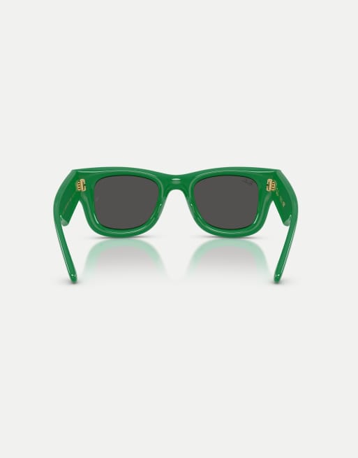 Ray-Ban - Wayfarer Puffer - Occhiali da sole squadrati verdi con lenti nere, 2 di 3