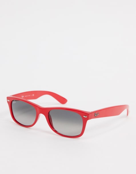 Ray-Ban – Wayfarer-Sonnenbrille in Rot