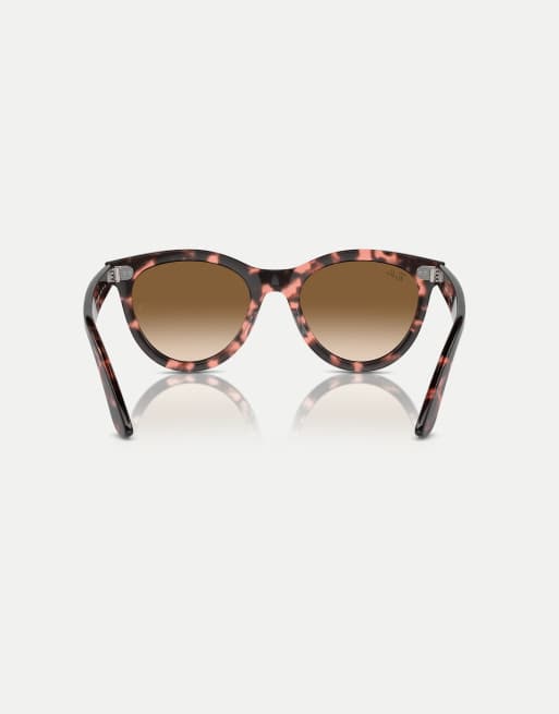 Ray-Ban Wayfarer Way Round occhiali da sole con lenti marroni in havana rosa, 2 di 4