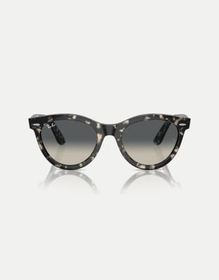 Ray-Ban Wayfarer way round sunglasses with grey lens in grey havana