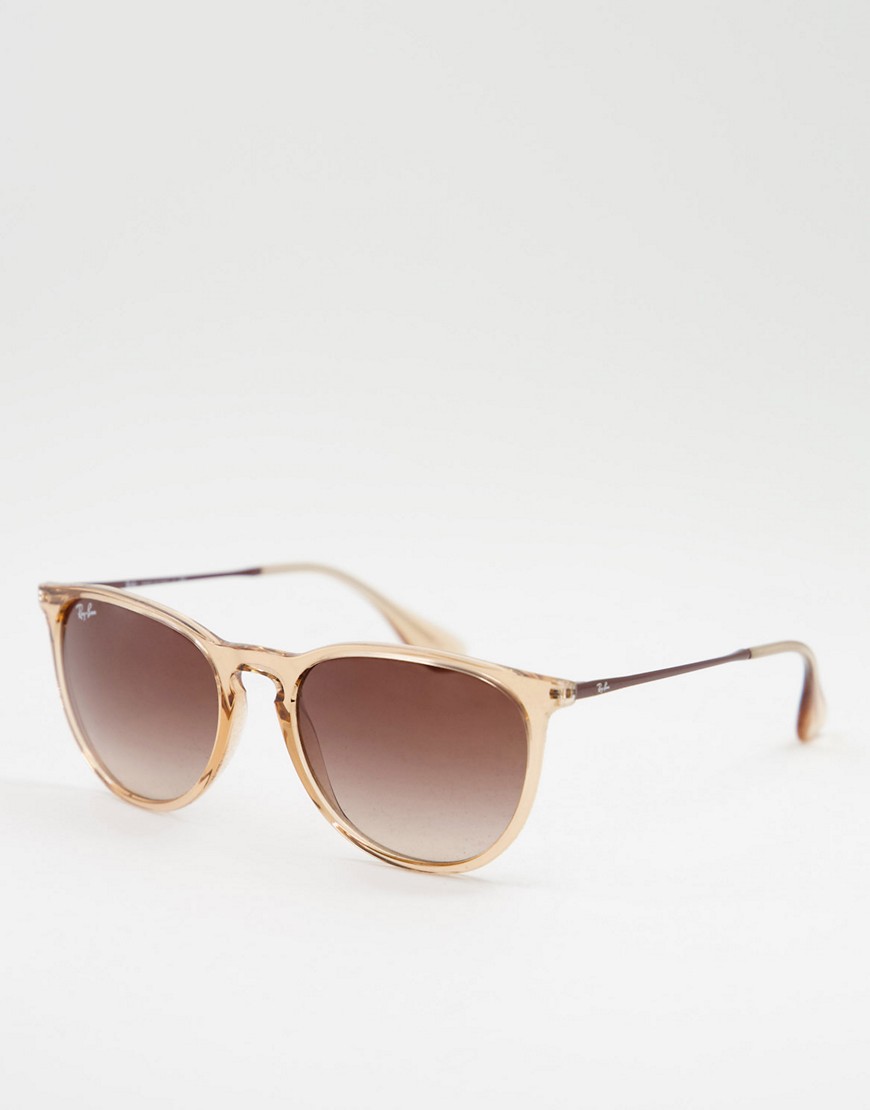 Ray-Ban womens erika keyhole round sunglasses in brown 0RB4171