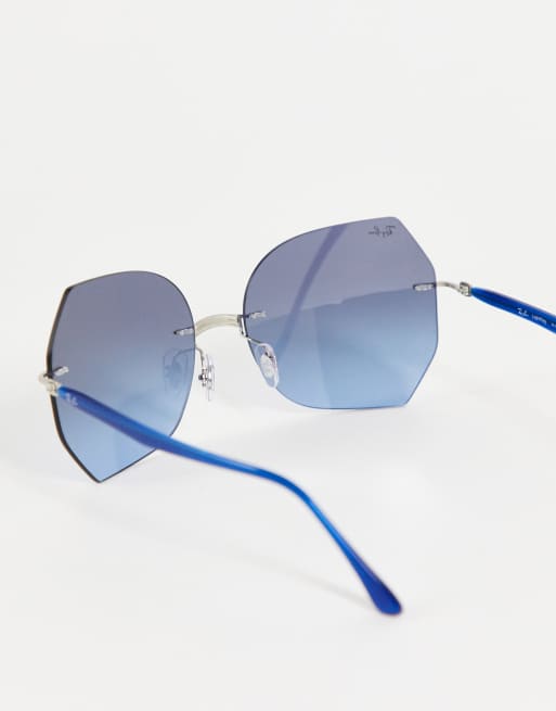 Square blue outlet lens sunglasses