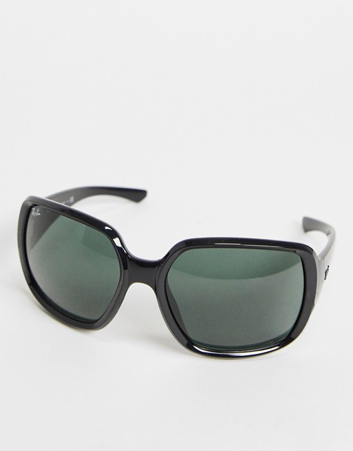Ray-Ban womens oversized square sunglasses in black