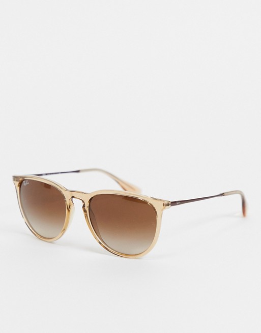 Ray-Ban womens round sunglasses in brown
