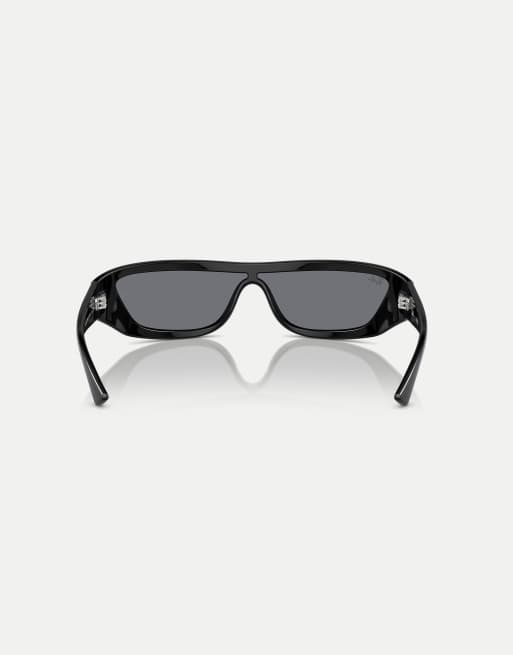 Ray-Ban - Xan - Occhiali da sole irregolari neri con lenti grigie specchiate, 3 di 3