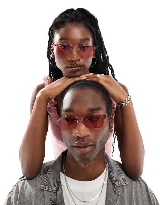Ray-Ban - Xime - Metalen zonnebril in rood/zilver