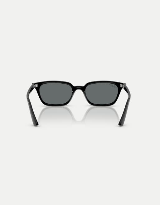 Ray-Ban Zaya  rectangle polarised sunglasses with grey lens in black