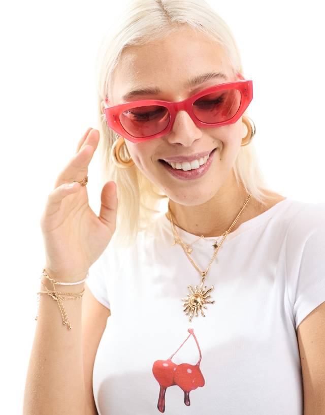 Ray-Ban - zena cat eye sunglasses in red