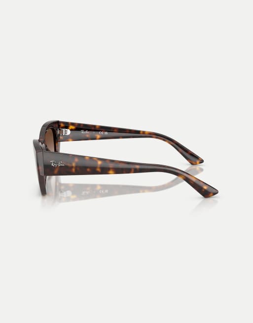 Ray-Ban - Zena - Occhiali da sole irregolari color Havana con lenti marroni, 2 di 3