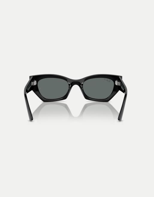 Ray-Ban – Zena – Ungleichmäßige, polarisierte Sonnenbrille in Schwarz mit grauen Gläsern, 3 von 3