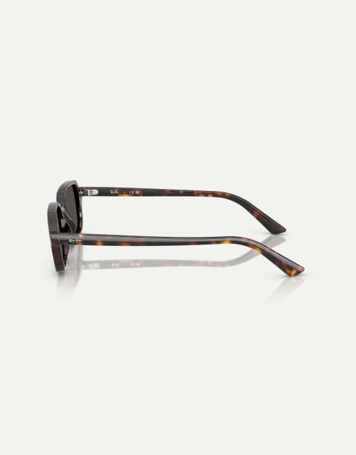 Ray-Ban - Zuri - Lunettes de soleil rectangulaires à verres gris - Havane, 4 de 4