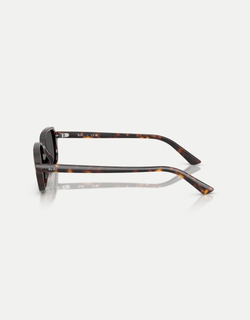 Ray-Ban – Zuri – Rechteckige Sonnenbrille in Havana mit grauen Gläsern, 2 von 3