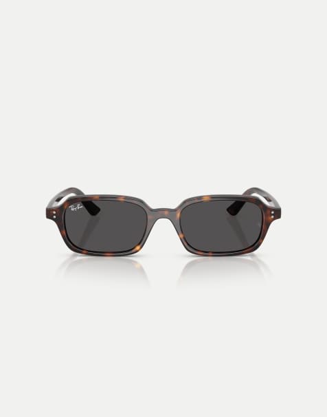 Ray-Ban Zuri  rectangle sunglasses with grey lens in havana - view 1