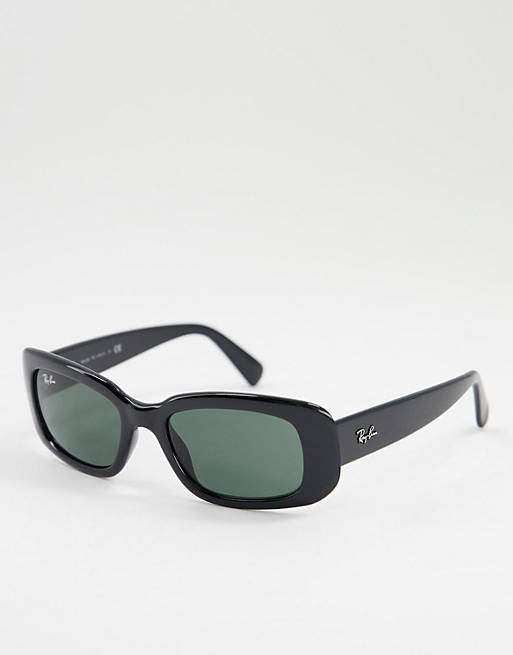 Rayban square slim line sunglasses in black