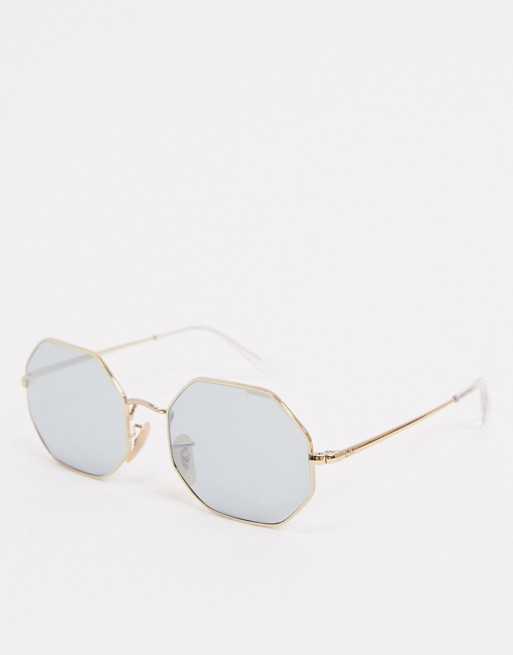 Rayban octagon sunglasses in gold 0RB1972