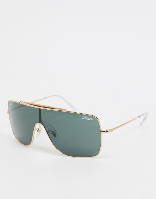 Rayban oversized aviator sunglasses in gold | ASOS