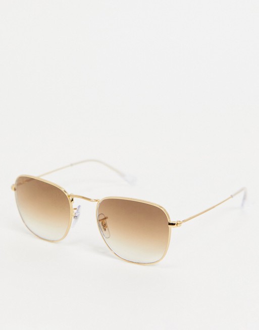 Ray-Ban unisex square sunglasses in gold 0RB3857