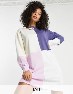 фото Разноцветное платье-футболка в стиле oversized missguided tall-многоцветный