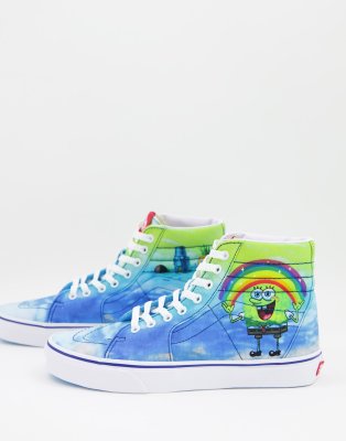 фото Разноцветные высокие кроссовки vans x spongebob sk8-hi imagination-multi