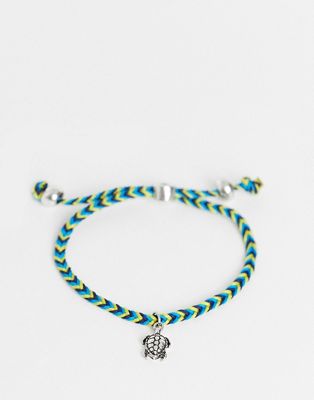фото Разноцветный плетеный браслет с подвеской в виде черепахи classics 77-многоцветный