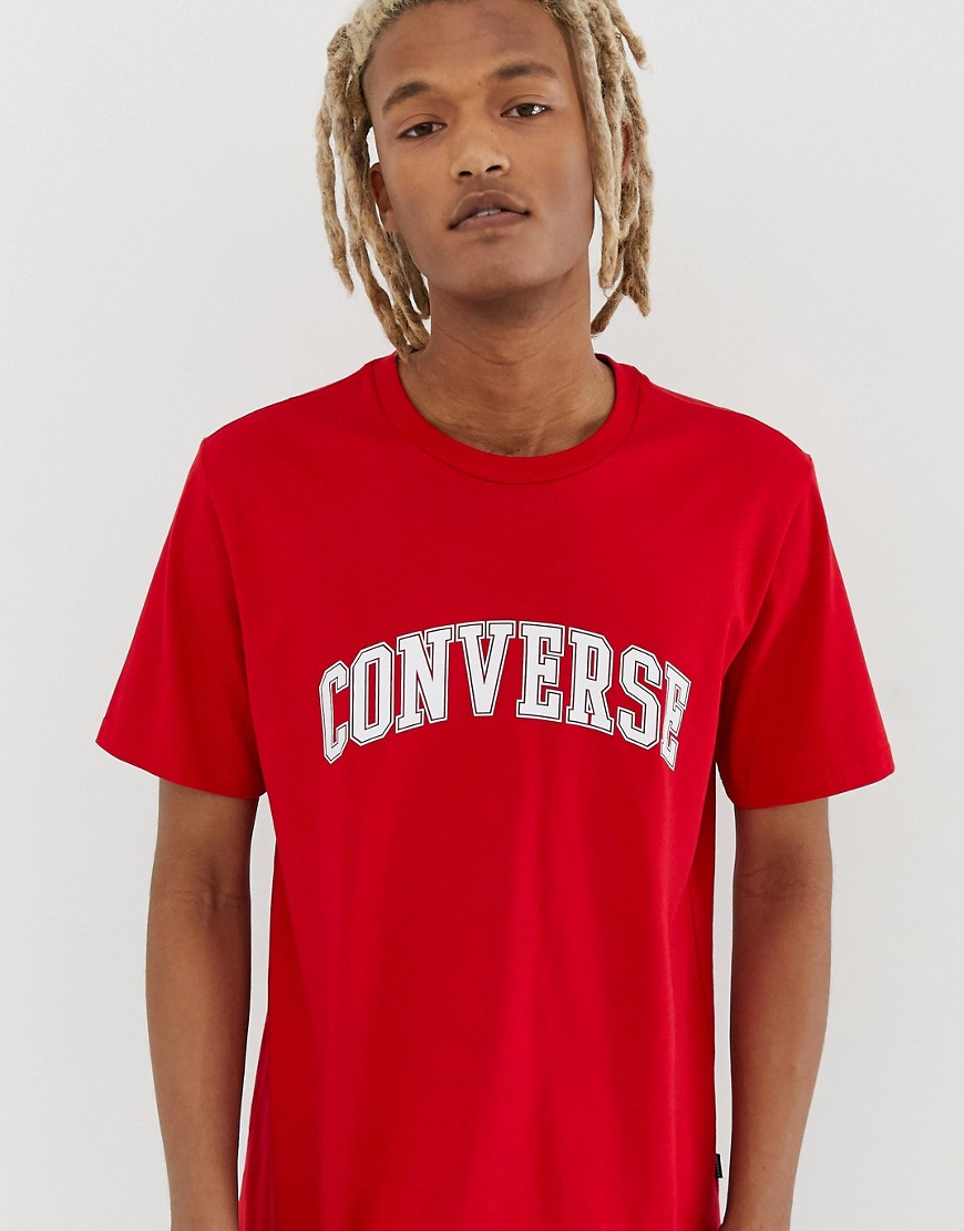 Rød T-shirt fra Converse Collegiate