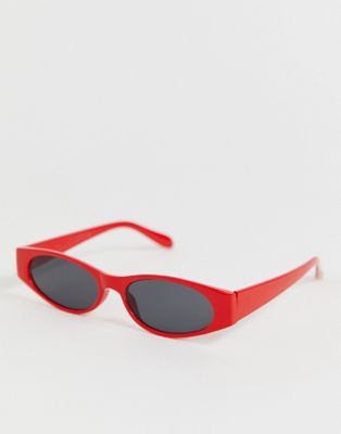 Røde retro cateye-solbriller fra AJ Morgan
