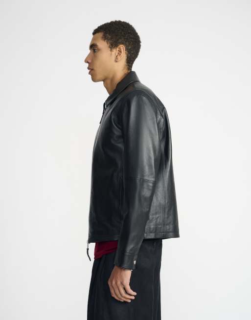 Real leather zip through jacket, 2 of 5