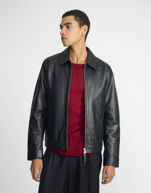 Real leather zip through jacket, 3 of 5