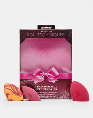 Real Techniques Makeup Sponge Superstars 3 Piece Holiday Gift Set-multi
