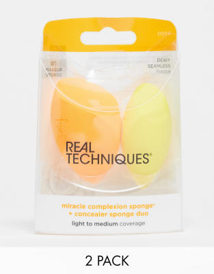 Real Techniques Miracle Complexion Sponge Amp; Concealer Sponge Duo Makeup Sponge Set, 2 Pezzi - Immagine 3